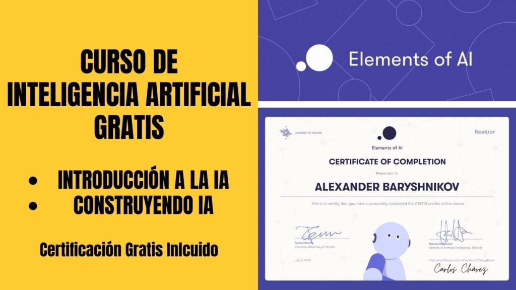 curso de inteligencia artificial gratis con certificado