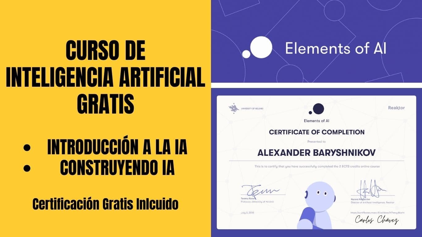 CURSO de Inteligencia Artificial Gratis +【 Certificado Gratuito
