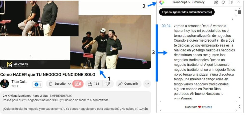 resumir videos de YouTube a texto gratis con Summarize Tech