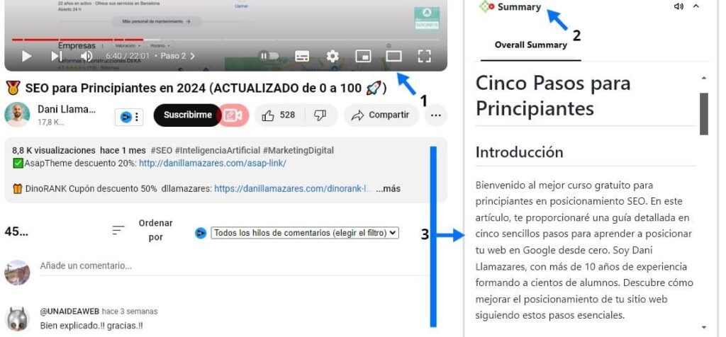 resumir videos de YouTube a texto gratis con Summarize Tech