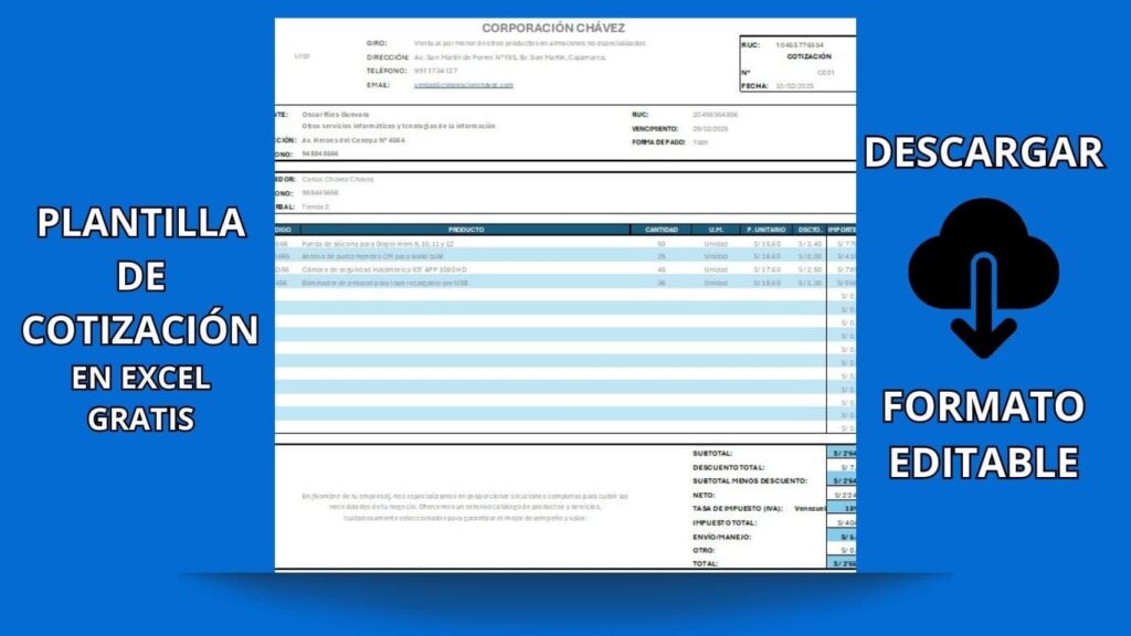 plantilla de cotizacion en excel gratis